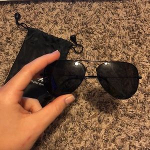 Black Aviator Sunglasses